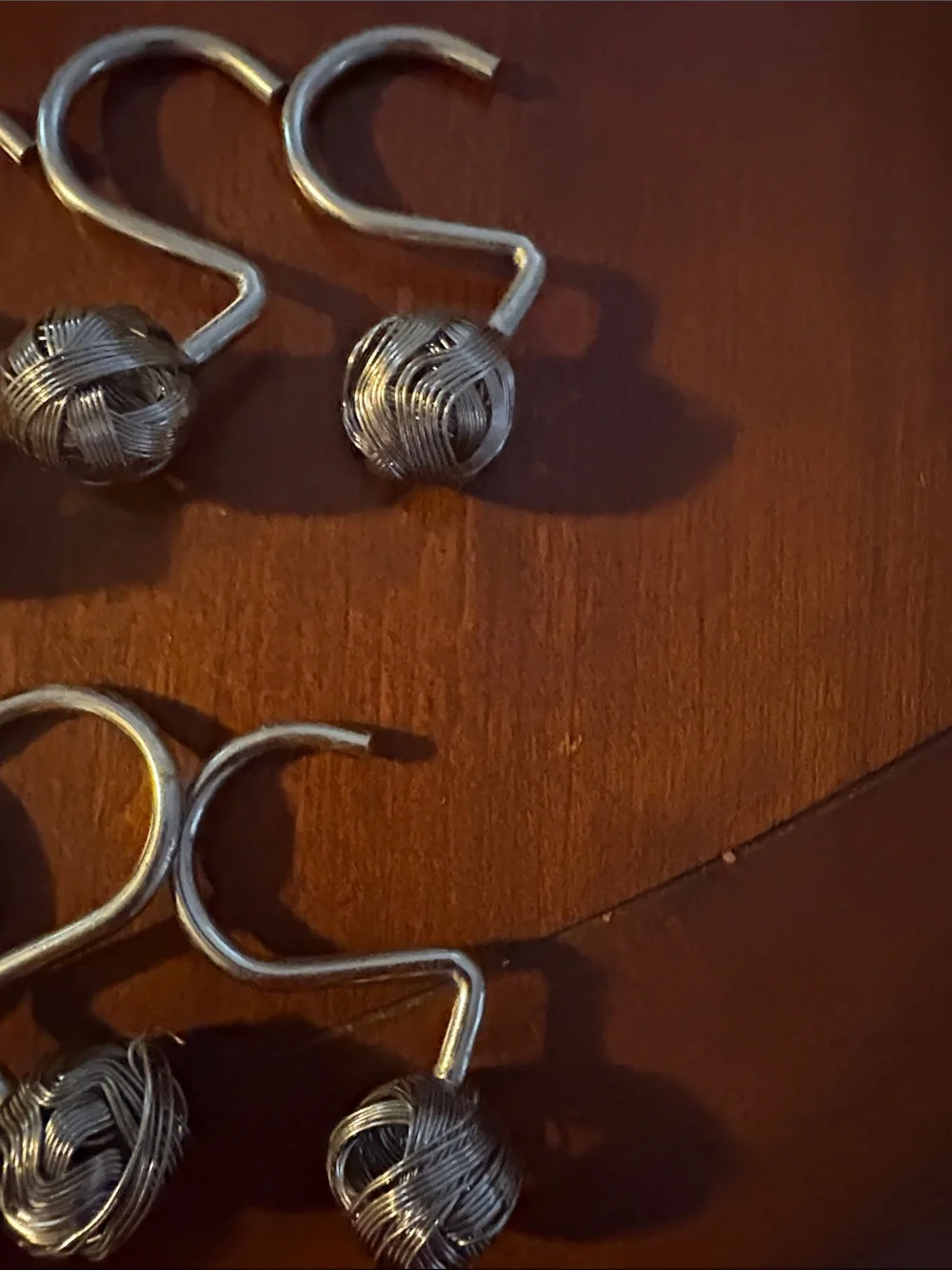 Decorative Shower Curtain Hooks - Bronze Twisted Knot (Set of 10)